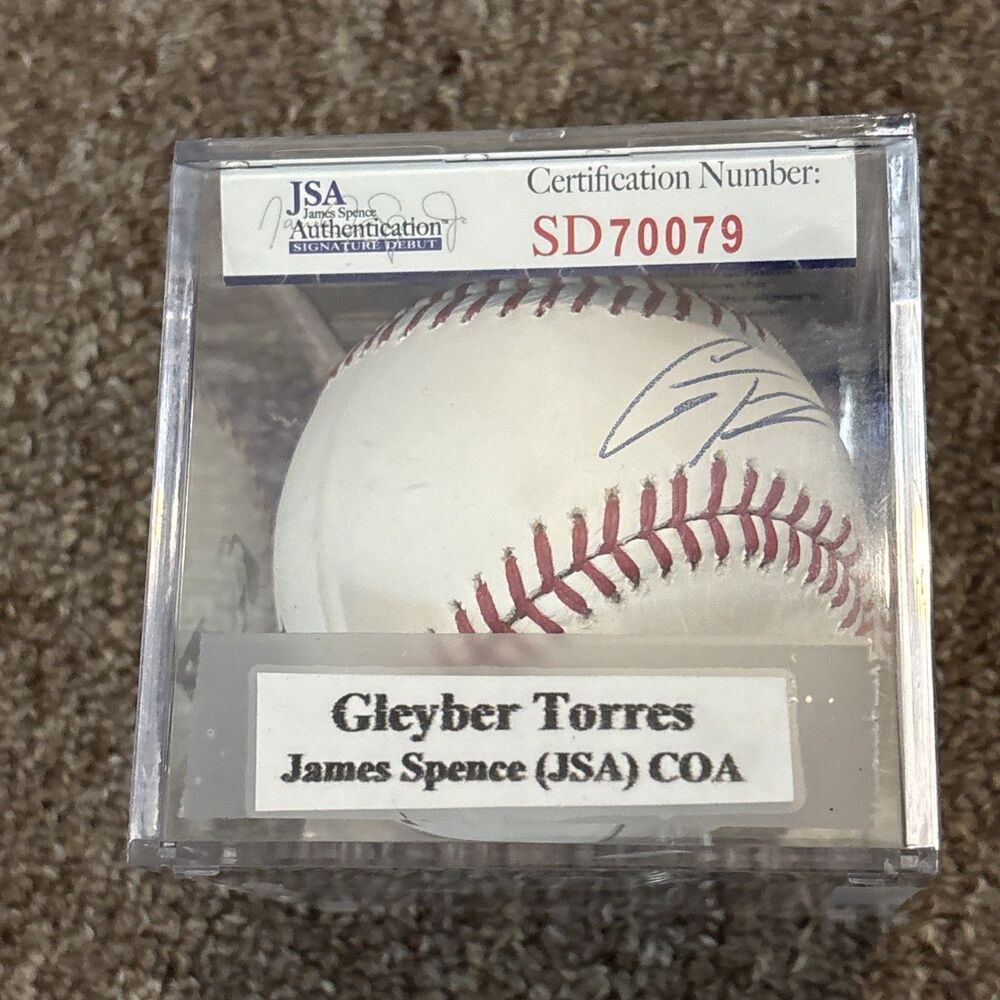 Gleyber Torres Autographed Signature Debut Baseball JSA Coa In Case